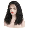Wigs Toptan Yumuşak 1B# Doğal Görünümlü Siyah Kinky Kıvırcık Peruklar% 100 Brezilya İnsan Saçı Dantel Ön Peruk Siyah Kadınlar Doğal Saç L