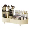 Caixas de armazenamento Organizador de maquiagem rotativo para o Vaity Cosmetics Brush Holder Skincare Organizadores