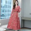 Casual Dresses Women Dress Autumn/Spring Women's Long Fashion Elegant For Sleeve Floral 3XL Vestidos LM816