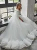 Платья для девочек Белое платье с цветочным узором на свадьбу с оборками из тюля с пышной аппликацией длиной до пола, детские платья принцессы для дня рождения и первого причастия
