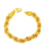 Braccialetti Bracciale intrecciato Gioielli da uomo Bracciale da polso Hip Hop riempito in oro giallo