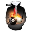 Hoodies masculinos 2023 Homens Mulheres Moda Bolas de Bilhar 3D Impresso Moletom Top Casual Manga Longa Hoodie