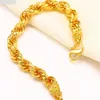 Bangle Twisted Bracelet Mens Jewelry Yellow Gold Filled Hip Hop Wrist Bracelet Gift