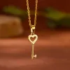 Colliers en or jaune 14K pour femmes Collier de chaîne de clavicule dorée esthétique 2024 Bijoux de tendance G 173