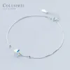 Colusiwei Cavigliera in argento sterling cubo di cristallo genuino 925 per le donne Bracciale con ciondolo per gamba Accessori per piedi alla caviglia Fashion240k