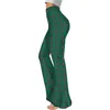 Kvinnors byxor irländska traditionella St Patrick Day Shamrock 3D Tryckt Green Women Casual Mid midjebyxor Ladies Streetwear Bell Bottoms