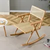 Camp Furniture Solid Wood Imitation Rattan Rocking Chair Suitable For Balconies Gardens And Camping Sites