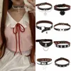 Collier ras du cou gothique Punk à rivets pour femmes, marron, rond, cœur, cloche, ceinture, sangle de cou, Cosplay, accessoires gothiques