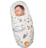 Filtar födda bomullsbarn sover säckväska baby kokong swaddle filt wrap set