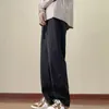 남성용 바지 끈적 끈적한 허리 남자 캐주얼 일본 스타일의 탄성화물 주머니를 가진 두꺼운 헐렁한 작품 겨울