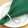 Bord trasa 12 st Pearl servettringar med pärlhår för middagsdekorationer för middagsdekorationer