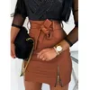 Skirts Autumn And Winter Sexy Strap Fashion Commuter Leisure Elegant Zipper Lace Up Wrap Hip Skirt For Women