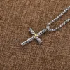 Cross Chain Women Hip ed Hop Chains Men Pendant Diamond X Halsband Fashion Line Retro Necklace188h