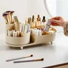 Caixas de armazenamento Organizador de maquiagem rotativo para o Vaity Cosmetics Brush Holder Skincare Organizadores