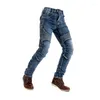 Jeans da uomo Pantaloni da motociclista da uomo Pantaloni elasticizzati da uomo Pantaloni da equitazione da motociclista fuoristrada Pantaloni da cavaliere elasticizzati aderenti in denim resistente Ciclismo