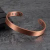 Bangle SNQB Set rena koppararmband och ringar enkelhet Manschettmagnetiska armband för kvinnor män artrit hälsa fasta smycken