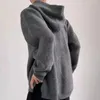 남자 스웨터 사이드 슬릿 스웨터 스플릿 레트로 캐주얼 풀오버 따뜻한 중간 길이 겨울 가을 스타일로 니트 니트