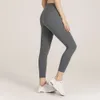 Yoga Outfit Solide Couleur LL88 Femmes Pantalons pour taille haute Sports Gym Vêtements Porter des leggings élastiques Fitness Lady Collants complets Pantalon d'entraînement