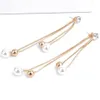 Fashion Cute Pearl Drop Earrings Long Fringed Eardrop Imitation Pearl Ear Dangles & Studs1823