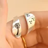 Cluster Rings Buyee 925 Silver Unique Men Gray Dandelion Vivid Non-mainstream Personality Rock Punk Ring For Casual Jewelry281k