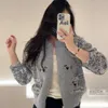 24SS American Lazy Sweter TB Autumn/Winter Nowy pies haftowany dzianinowy kardigan podwójny zamek błyskawiczny europejski płaszcz mody