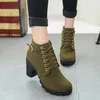 Botas de talla grande 42 tobillo Mujer plataforma tacones altos Bota femenina Zapatos con hebilla tacón grueso Botas cortas Para mujeres 2023