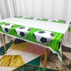 テーブルクロス3パック108 180cmフットボールパーティー使い捨てテーブルクロスホワイトサッカーボールプリントテーブルクロス長方形の布