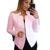 Damespakken Lente Herfst Pak Jas Gekerfde kraag Lange mouw Ritssluiting Jas Effen Kleur Slim Fit Uitloper