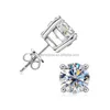 Wholesale Real Diamond Earring Factory Price 10K 14K Solid Gold Round Cut Moissanite Stud Earrings For Men Women