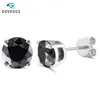 DovEggs Sterling Solid 925 Argento 2ctw 6 5mm Nero Rotondo Moissanite Orecchini con diamanti per le donne Push Back Orecchino Gioielli CJ19295V