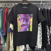SS24 Brand Purple Shirt Mens T-shirt Designer Tshirt Graphic Tee Vêtements Coton Shirts Graffiti Mink Fun Color Imprimer Sketch Huile Paint