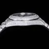 Diamant glace sur les hommes de luxe montre montres mécaniques automatiques montre en acier inoxydable