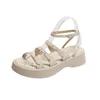 Sandalen zomer 2023 open-tenen muffin bodem dikke dikke Romeinse en slippers dunne riem strand damesschoenen