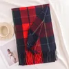 Rode kasjmier gevoel sjaal zachte winter zachte tartan geruite sjaal mode Schotse ruit kerst stijl sjaal 231229