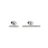 Boucles d'oreilles minimalistes en argent Sterling 925, barre CZ scintillante pour femmes, Simple, court et Long bâton, Piercing d'oreille, bijoux à la mode