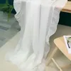 Nappe de Table en Tulle blanc à volants, en dentelle transparente, lavable, rectangulaire, pour décor de fête de mariage, réception-cadeau pour bébé, 140 ou 180 CM