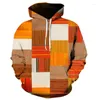 Erkek Hoodies Unisex Pullover Hoodie Sweatshirt Geometrik Grafik Dantel Yukarı Kapşonlu Günlük Spor 3D Baskı Gündelik Kadın Tops