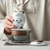 Teaware Sets Cute Panda Tea Set Kit Elegant Complete Glass Brewing Gaiwan 1 Bowl 3 Cups Household Portable Tote Bag For
