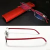 Солнцезащитные очки, удобные легкие полурамные очки для чтения TR90, смоляные складные очки для дальнозоркости, унисекс для женщин, мужчин, мода с футляром для очков