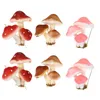 Garden Decorations 6 Pcs Simulated Mushroom Micro Landscape Adornment Flower Pots Container Decoration Foam Mini Froth Office Home