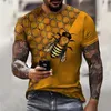 T-shirt da uomo T-shirt con stampa 3D Tee Divertente ape Estate Manica corta Uomo Casual Camicia oversize unisex Harajuku O-Collo Top 2023