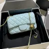 Donne calde Pelle di agnello Golden Globe Mini Borse con patta Borsa a tracolla con catena in metallo dorato trapuntato a diamante Designer francese Lussi Borse da donna Portafogli 20x11 cm