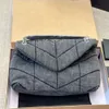 Borse imbottite Borse a tracolla in tela da cowboy firmate Pochette trapuntata a mano da donna Busta con tracolla a catena Borsa per la spesa di alta qualità regalo di moda