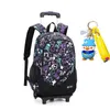 Trolley Kinder Schulrucksack Kindertaschen mit Rad Grils Jungen Abnehmbare orthopädische Schultasche Büchertasche Mochilas 231229