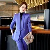 Kvinnors tvåstycken Pants Green Suit Autumn and Winter High-End Business Wear Formal Spring Temperament Style Jacket