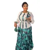 Roupas étnicas Vestido Africano para Mulheres 2 Peças Set Dashiki Imprimir Camisa Plus Size Floral Maxi Robe Elegante Senhoras Office Outfit 2024