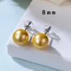 Stud Earrings S925 All Body Sterling Silver Round Strong Light Shijia Pearl Ear Studs For Women French Daily Fashion Versatile