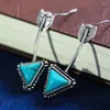 Dangle Earrings Vintage Triangle Green Purple Resin For Women Bohemia Personality Arrow Long Drop Jewelry Wholesale D491