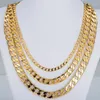 Chaînes Mode Cadeau Gold Chain Colliers pour hommes Femmes Bijoux Mens Collier Rempli Curb Cubain Link2397