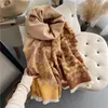 Sciarpe Foglia Stampa Imitazione Cashmere Sciarpa Spessa Donna Nappe Lunghe di Lusso Caldo Autunno Inverno Scialle 2023